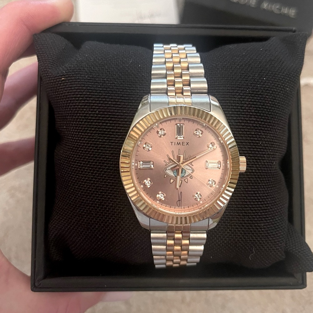 TIMEX X Jacquie Aiche JA LEGACY ROSE GOLD TWO-TONE PINK SUNRAY TRIBE EYE